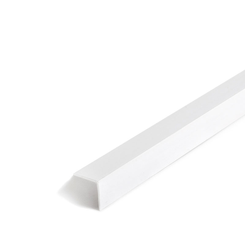 D-profile Hörnskydd Vit 15x15mm, 2700mm, Vit, Pvc, Häftande Genom Tejp