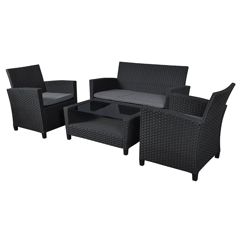 Loungeset 4 Delar Konstrotting / Stål