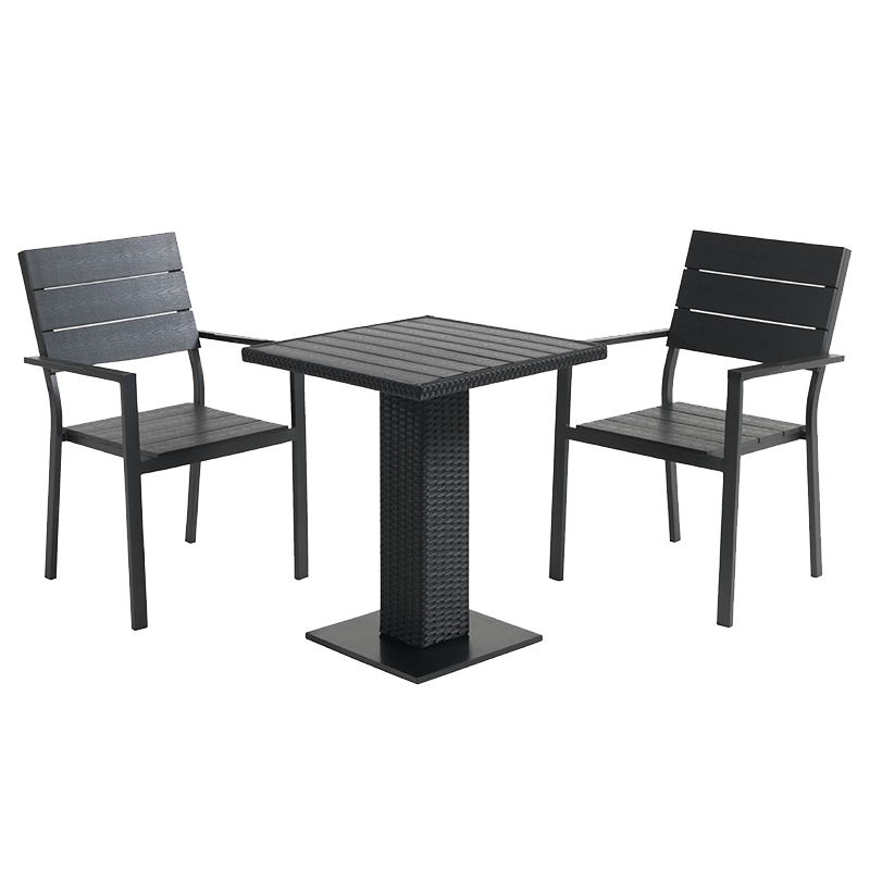 Wiksbo Cafégrupp  Byxelkrok Svart I Polywood, Aluminium Och Stål