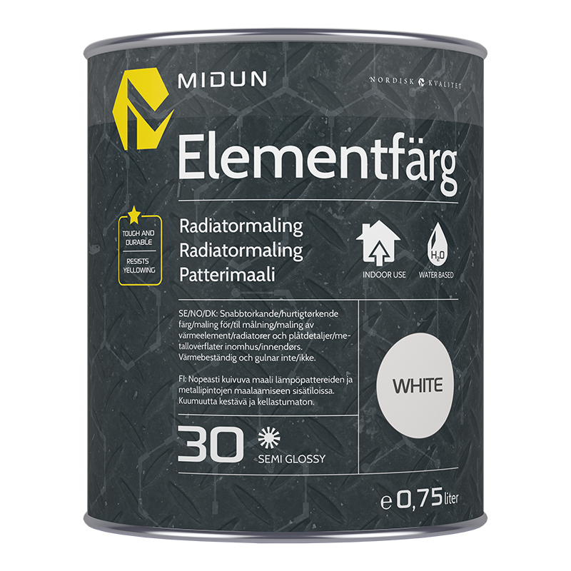 Midun Elementfärg Halvblank Vit  0,75 L