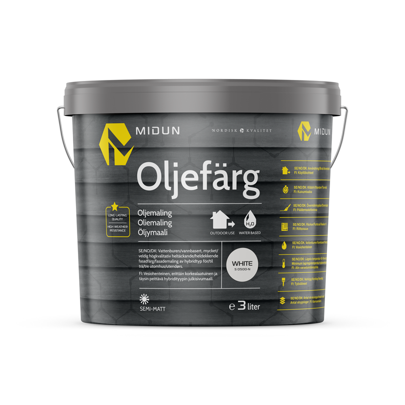 Midun Oljefärg Vit  3 L