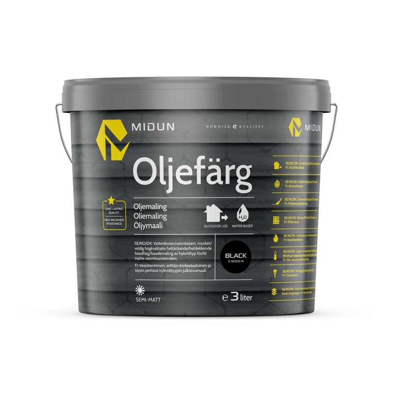 Midun Oljefärg Svart  3 L