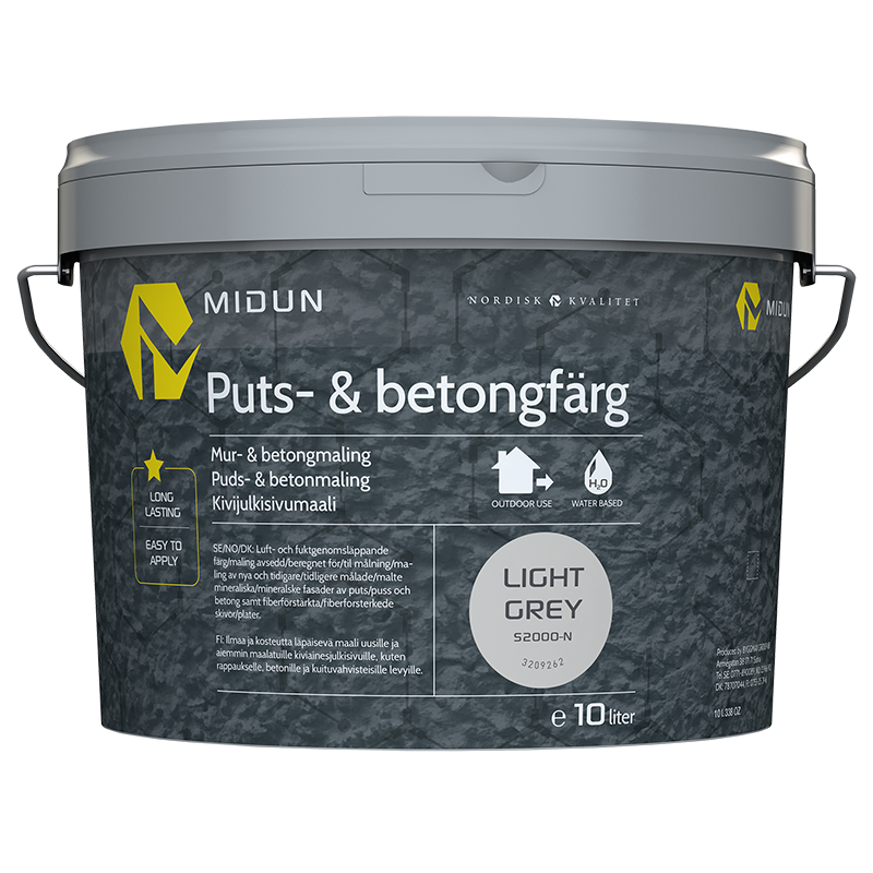 Midun Puts- Och Betongfärg Helmatt Ljusgrå  10 L