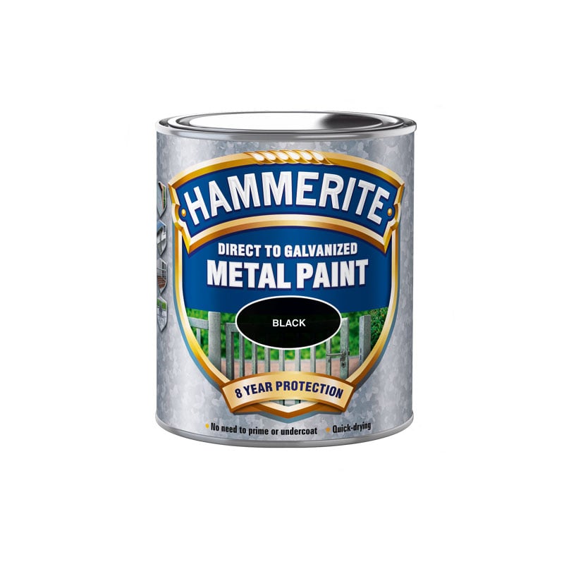 Hammerite Metallfärg Direct To Galvanized Svart  0,75 L