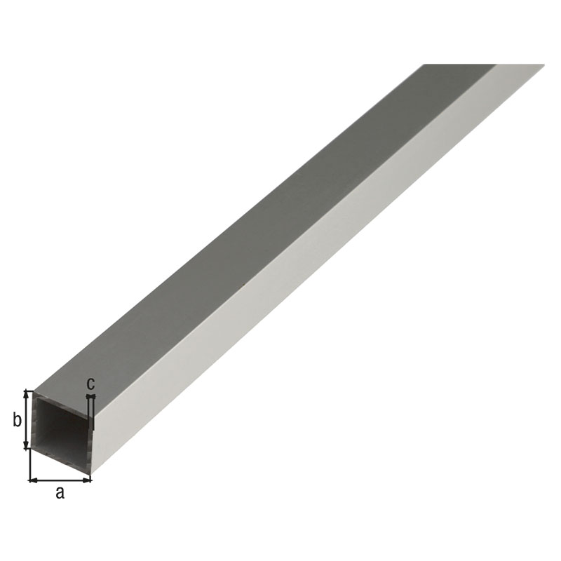 FYRKANTSRÖR ALUMINIUM SILVER 20X20X1,5/1M