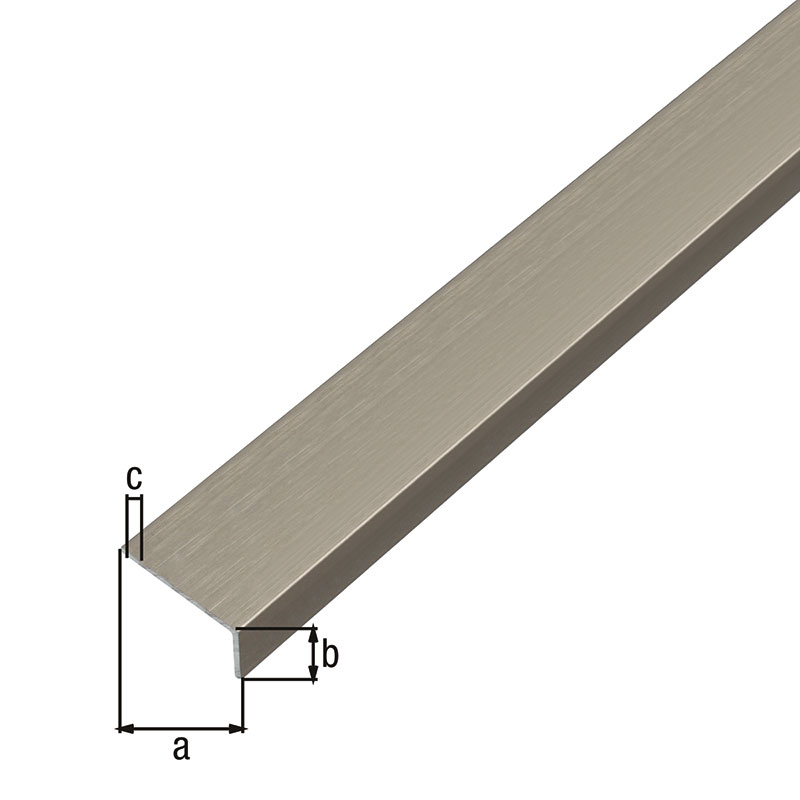 Alberts Vinkelprofil Aluminium Självhäftande 20x10x1 Mm 1 M, Rostfritt Stål-design, Ljus