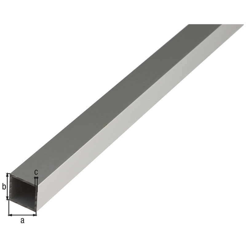 FYRKANTSRÖR ALUMINIUM SILVER 25X25X1,5/1M