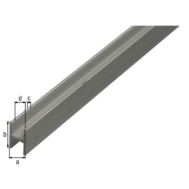 Alberts H-profil Aluminium 13.5x22x1.5 Mm 1 M