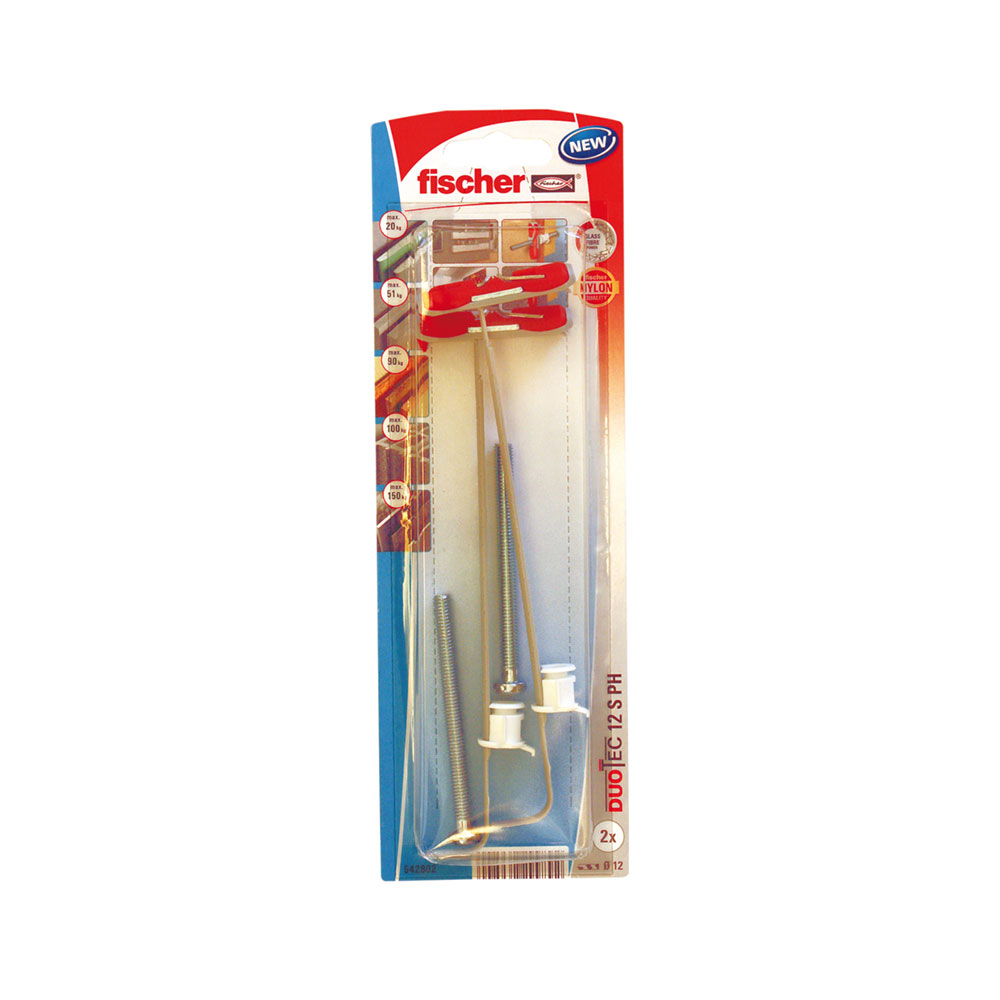 Fischer Skivinfästning  Duotec 2st, Med Skruv, Ø 12mm