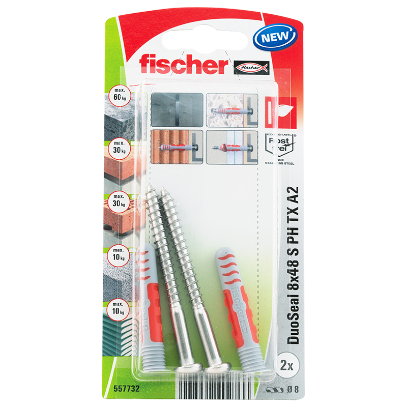 Fischer Duoseal 8x48mm S A2 K Nv Fischer Rostfri, 2st