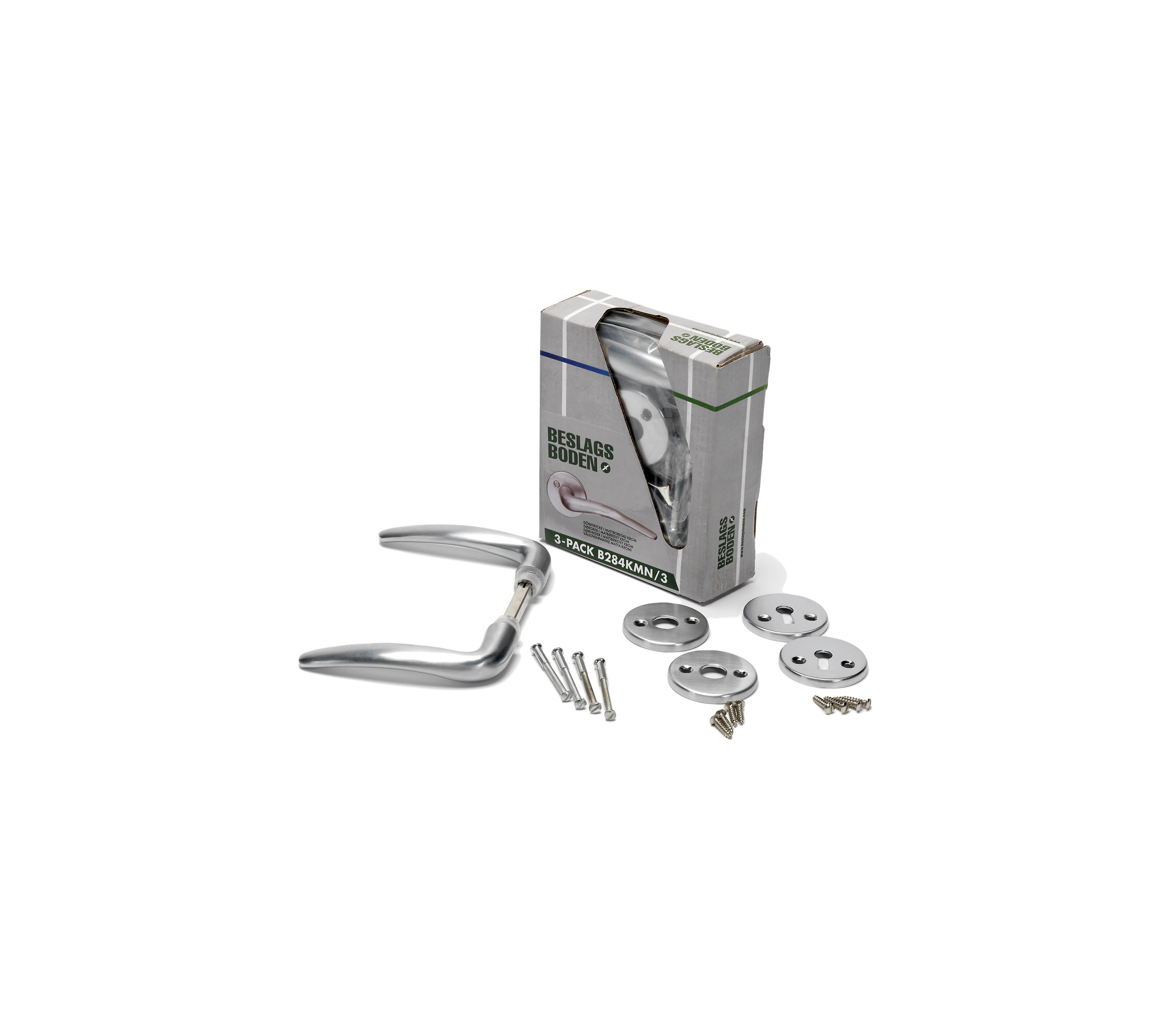 Beslagsboden Dörrtrycke 3-pack Matt Krom, B284kmn/3