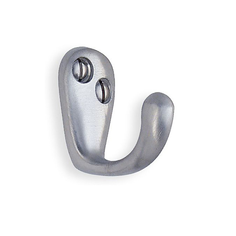 Beslagsboden Enkelkrok  Mattborstad Krom, Höjd 38mm, 5-pack, Utgående