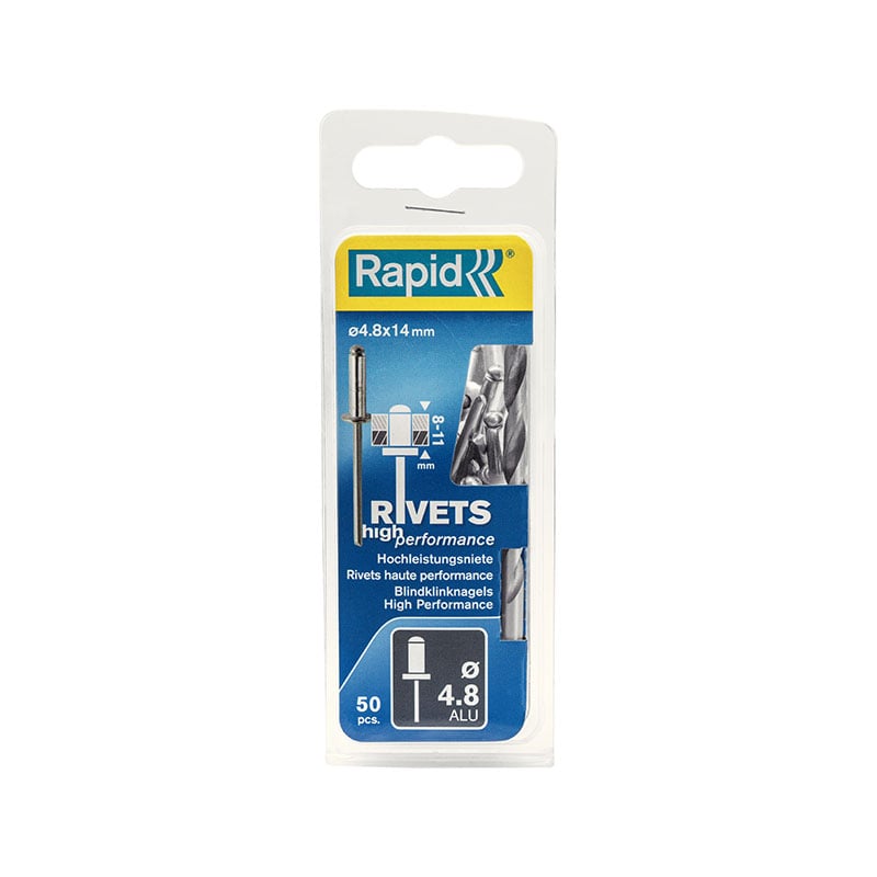 Rapid Blindnitar High Performance Ø4,8 X 14 Mm  50 Pcs, För Rp10, Rp40, Rp60, Rp100