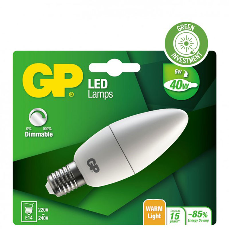 Billiga GP LED CANDLE DIM E14 6W-40W online på nätet