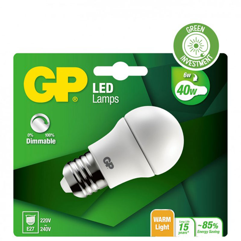 Billiga GP LED MGLOBE DIM E27 6W-40W online på nätet
