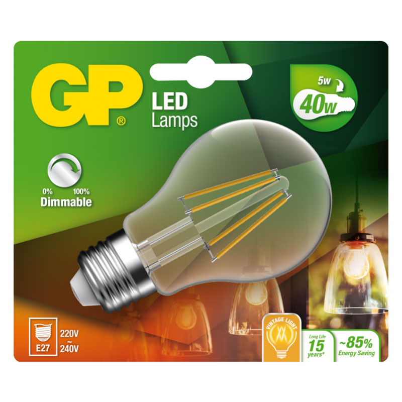 Billiga GP LED FILAMENT DIM E27 5W-40W online på nätet