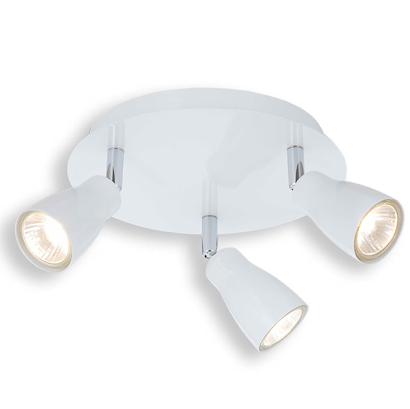 Spotlight Led, 3xgu 10, Vit, Max 3w , Ljuskälla Säljs Separat, Mått: D22cm, H14cm