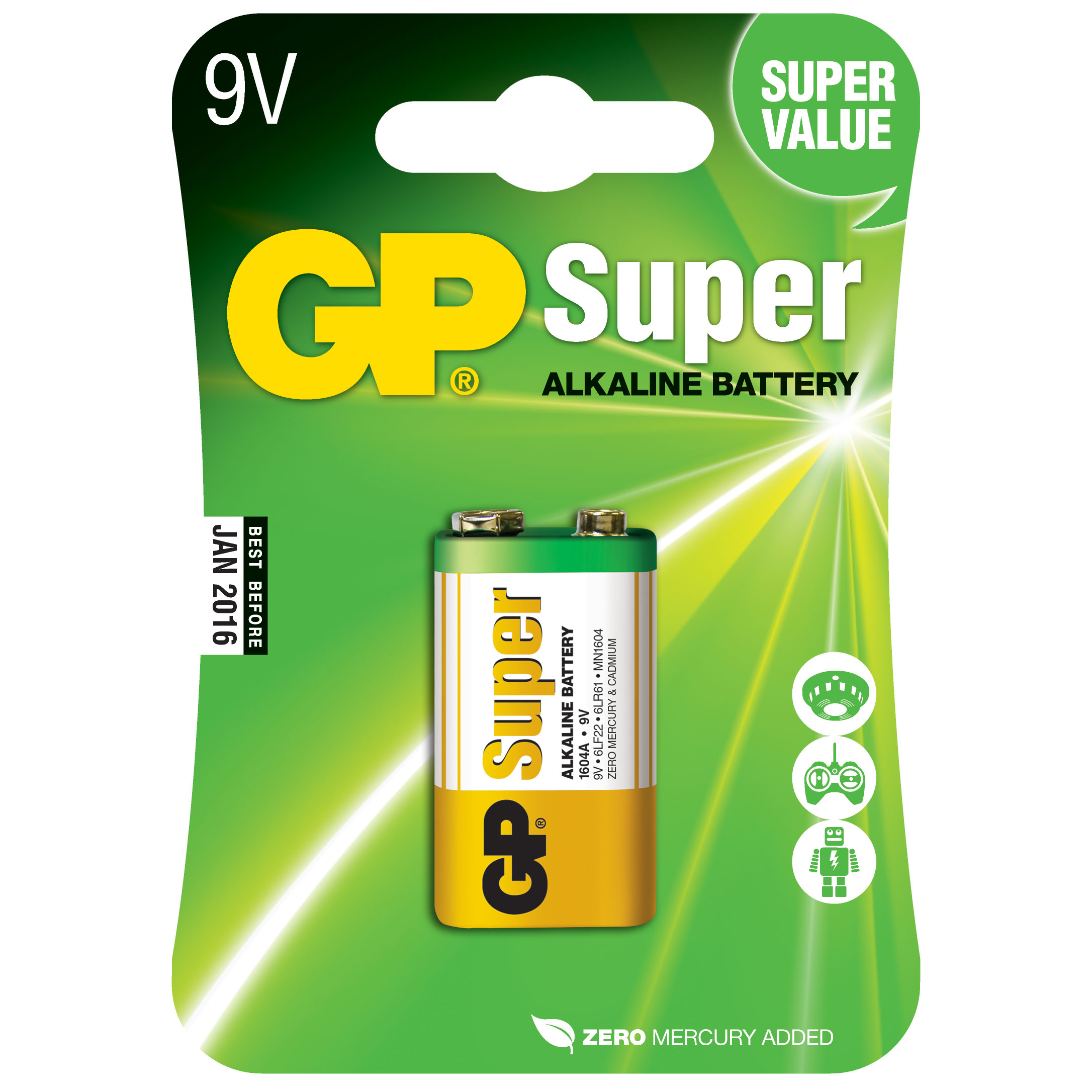 Billiga Batteri GP Super Alkaline 9V online på nätet