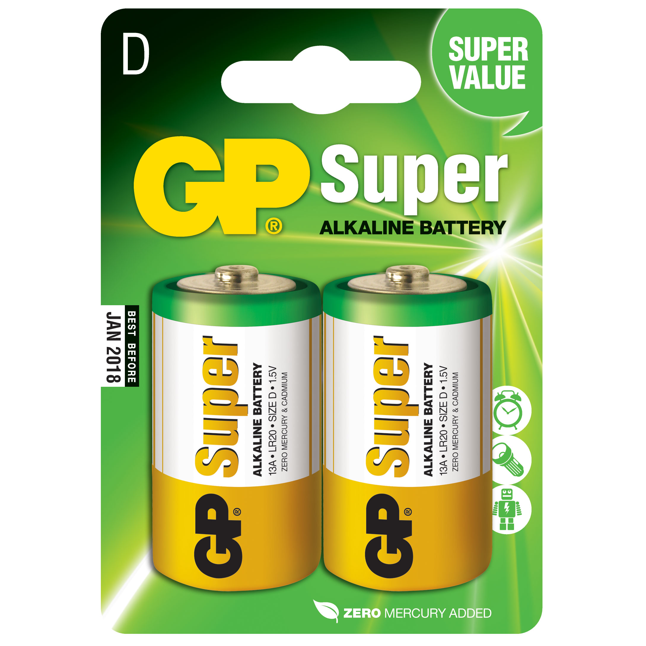 Batteri  Super Alkaline D Lr20 2-pack