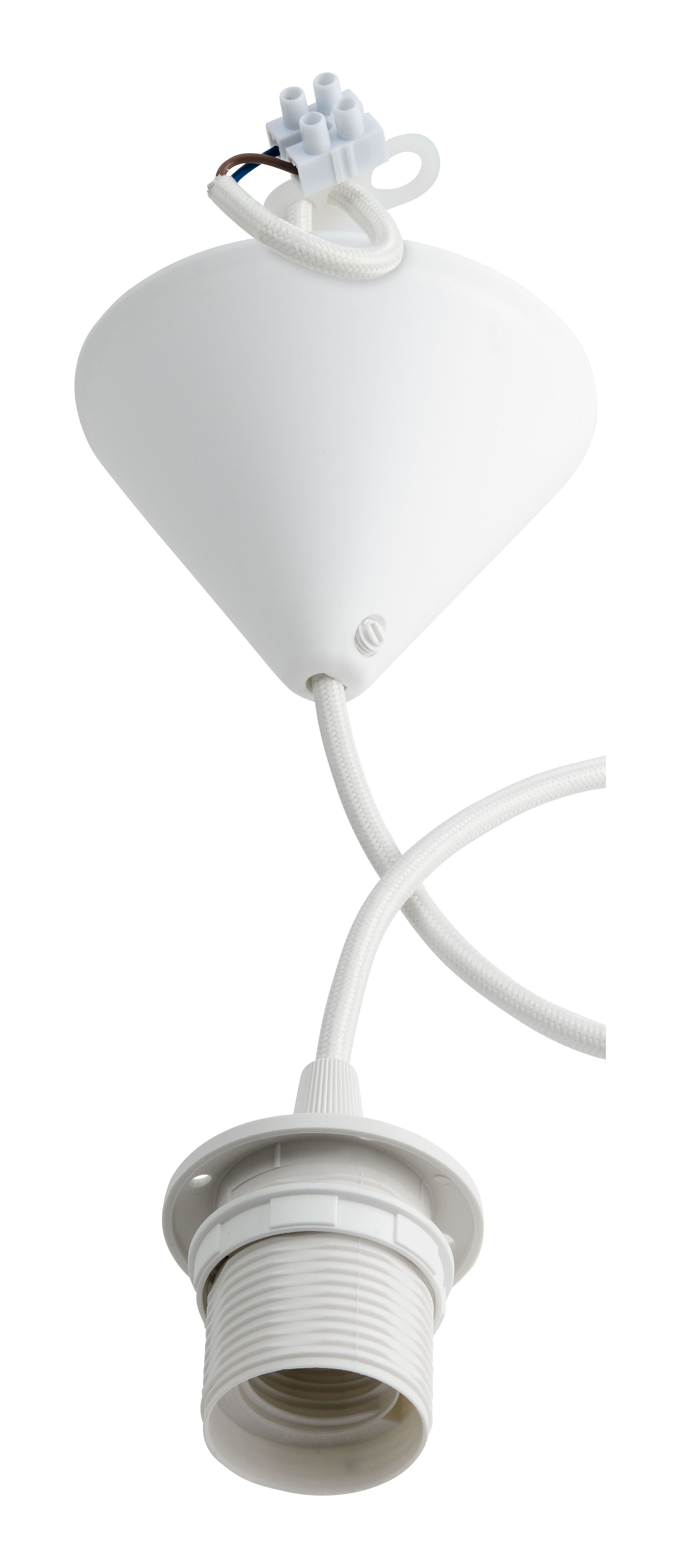 Billiga Lampupphäng med textilkabel och takkåpa, plast online på nätet