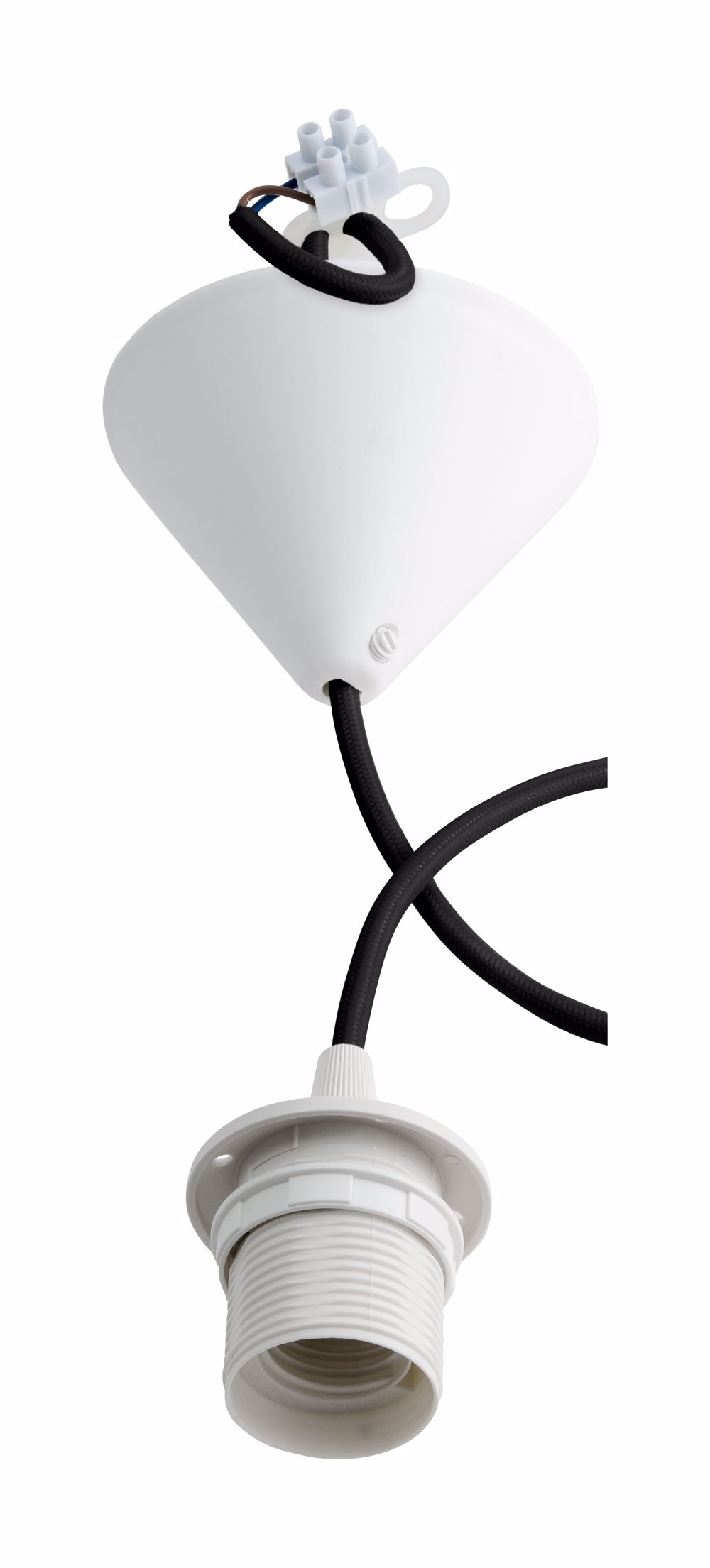 Billiga Lampupphäng med textilkabel och takkåpa, plast online på nätet