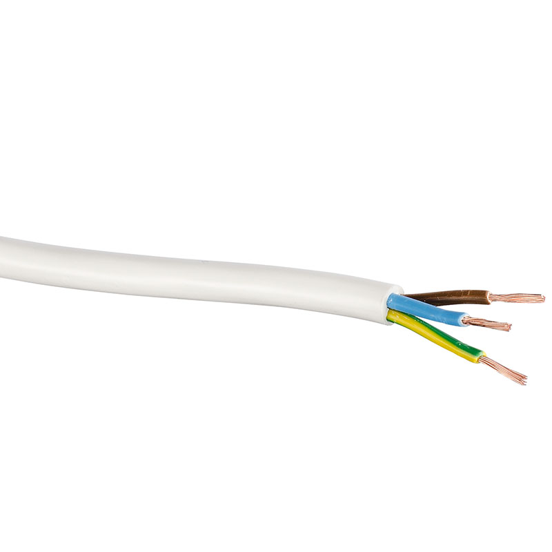 Lampsladd Jordad 10m Skk 3g0.75 Vit 10m/ring