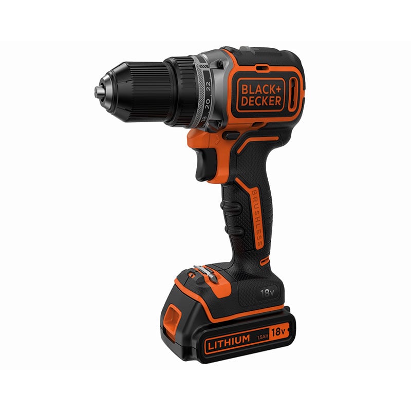 Black & Decker Kolborstfri Skruvdragare 18v 18v, 2st Li-ion 1,5 Ah Batterier Inkl Väska