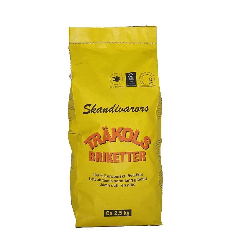 Skandivaror Grillbriketter 2,5 Kg Bra Miljöval-, Dnv- Och Fsc-certifierat