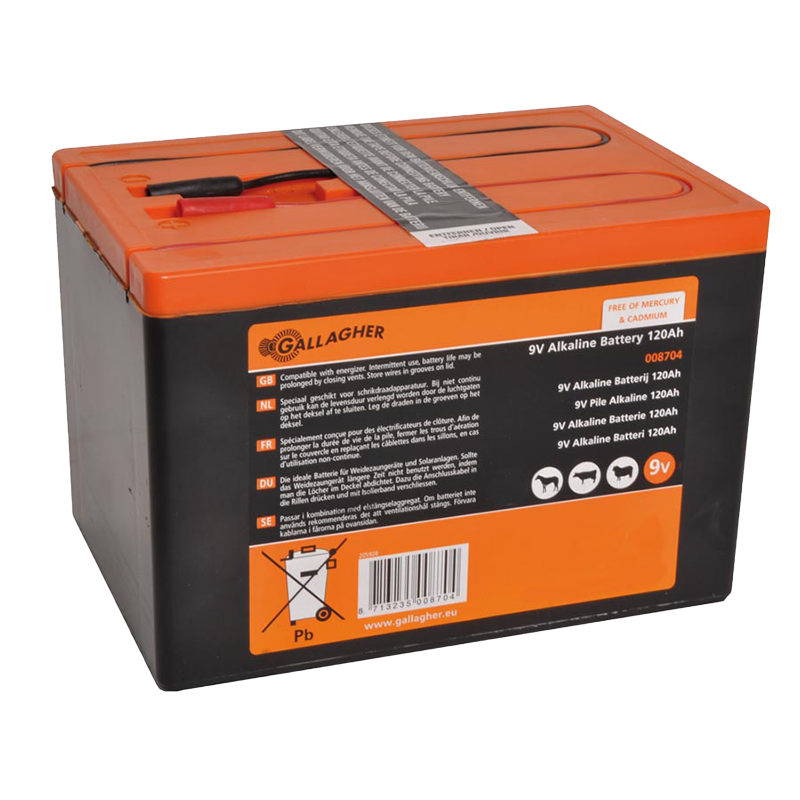 Gallagher Batteripaket Alkaline 9v/120ah Gallagher Svart/orange