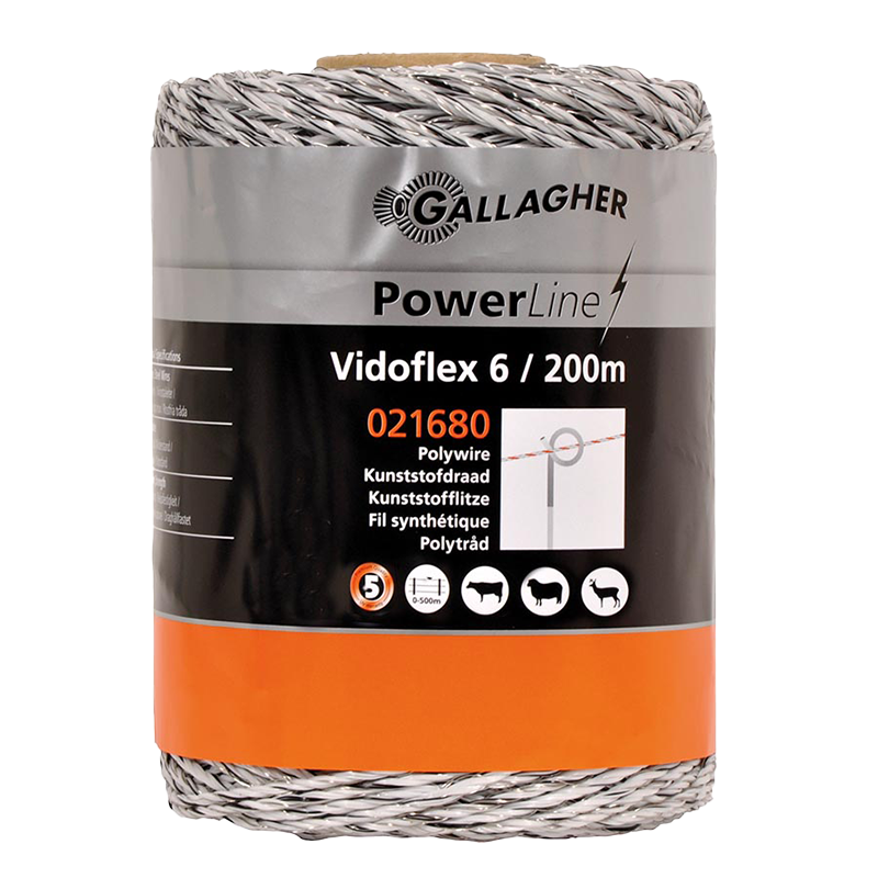 Gallagher Plasttråd Stängsel V 6 Powerline Gallagher Vit, 200 Meter