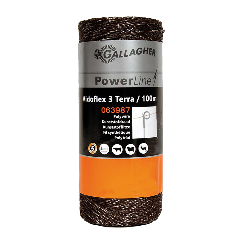 Gallagher Plasttråd Stängsel V 3 Powerline Gallagher Terra, 100 Meter