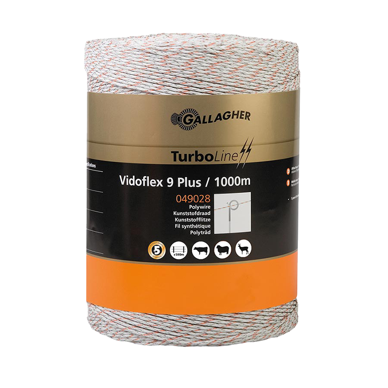 Gallagher Plasttråd Stängsel V 9 Turboline Gallagher Vit, 1000 Meter