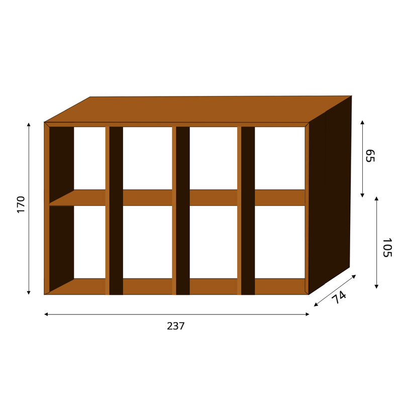 Grillsymbol Vedförvaring Wall Cortenstål Hylla Grillsymbol 237 X 74 Cm