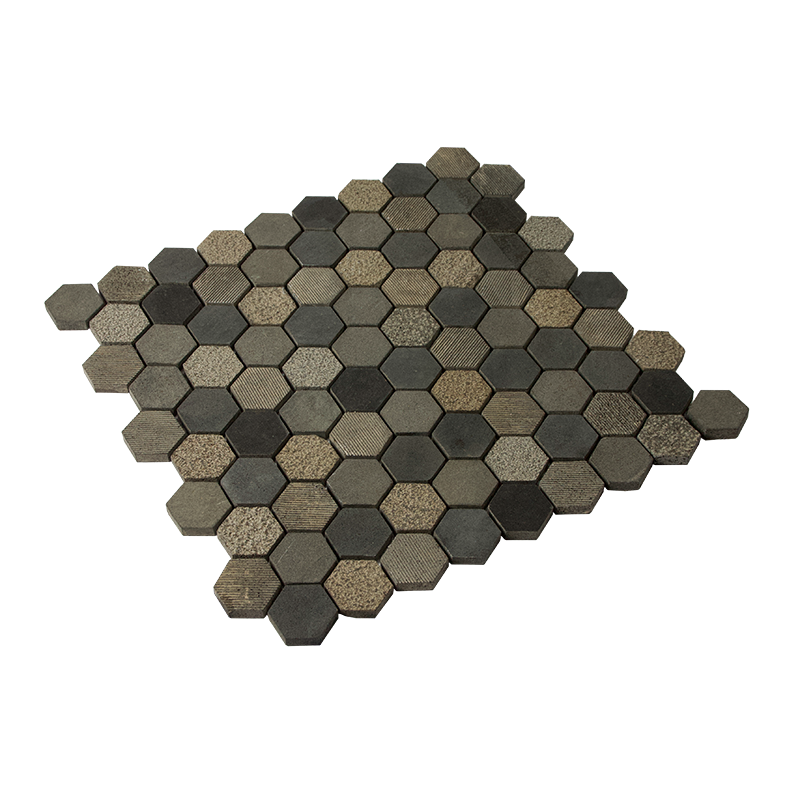Right Price Tiles Mosaik Hexagon Lava Stone Grey Mörkgrå, 0,99 M²/pkt