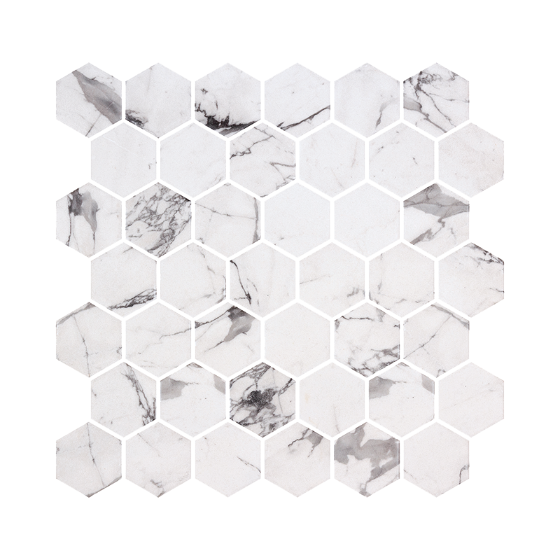Right Price Tiles Provbit Mosaik Hexagon Xl Fosco Matte Vit, 15x15cm