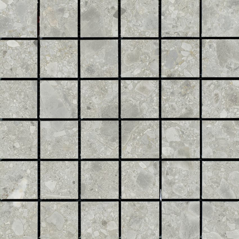 Right Price Tiles Provbit Mosaik Stone Hannover Steel 5x5 Grå, 15x15cm
