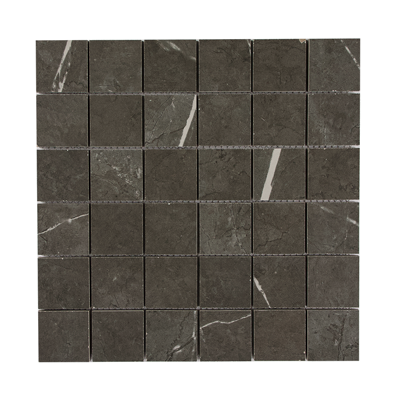 Right Price Tiles Provbit Mosaik Pietra Grey Marble Mate 5x5 Mörkgrå, 15x15cm