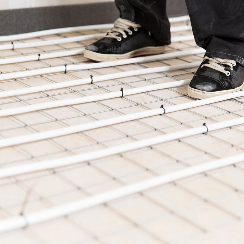 Flooré Ingjutningskit För Vattenburen Golvvärme  4 M², För Ingjutning, Innehåller Golvvärmerör, Kantband, Buntband Och Anslutningskoppling