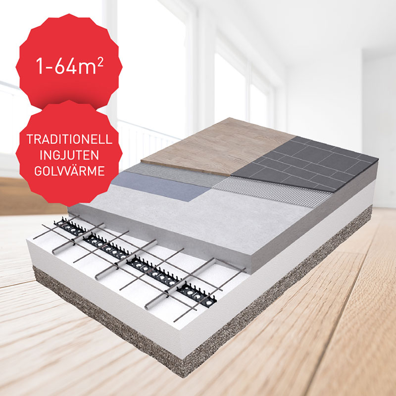 Flooré Golvvärmepaket För Ingjutning  18 M²