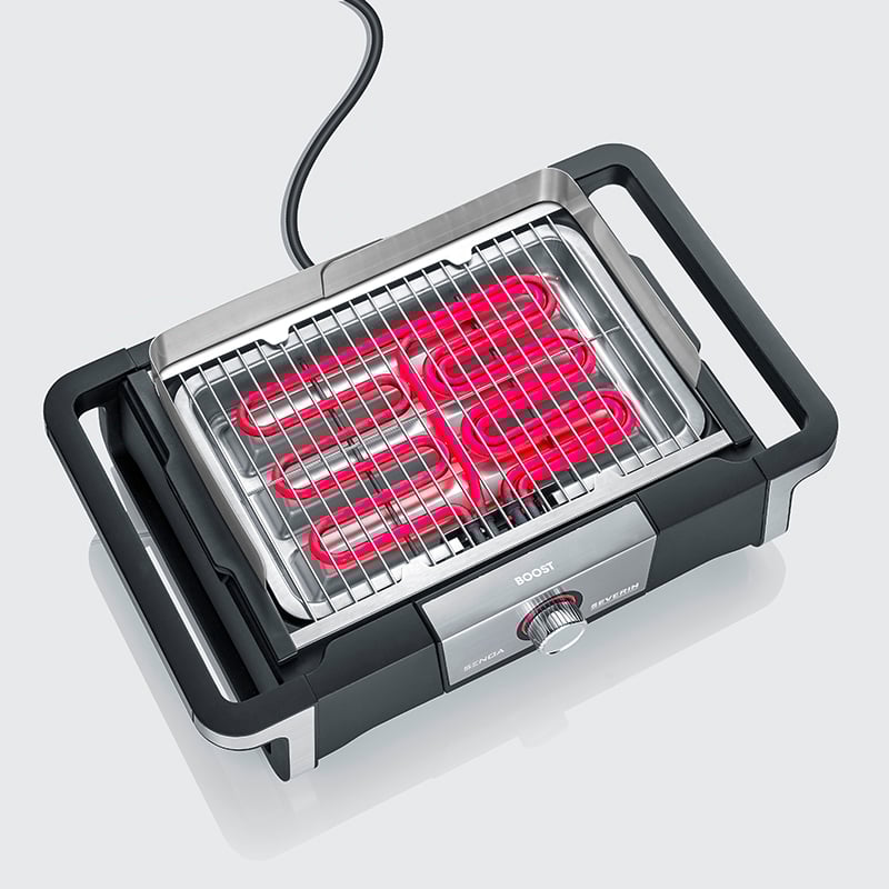 Severin Elgrill Senoa Boost Bordsmodell  3000w, Grillyta 41,5x24 Cm