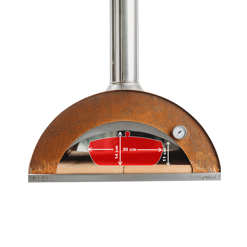 Grillsymbol Pizzaugn Med Bord Grillsymbol 100 Cm, Cor-ten Stål