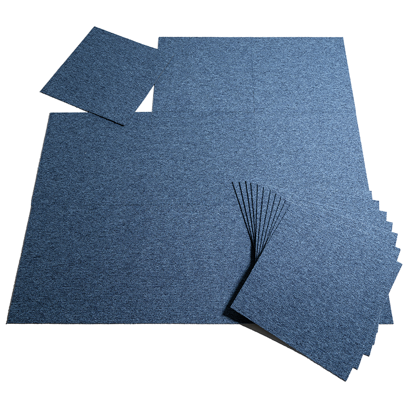 Fibertrone Textilplatta Kubik Mörkblå, 5m2, Polyamid, 50x50cm