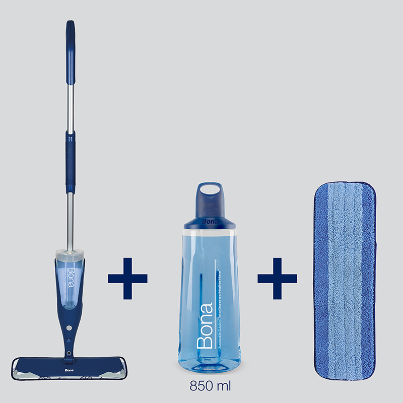 Bona Spraymopp Trägolv  Moppstativ, Cleaning Pad Och Rengöringsmedel
