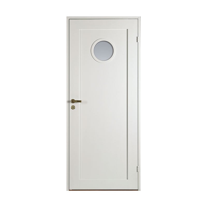 Diplomat Innerdörr Contur Runt Frostat Glas Diplomat Vit, 70x210cm, Snap-in Gångjärn