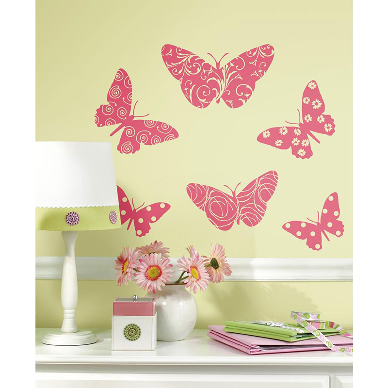Billiga Väggdekor Flocked Butterfly RoomMates online på nätet