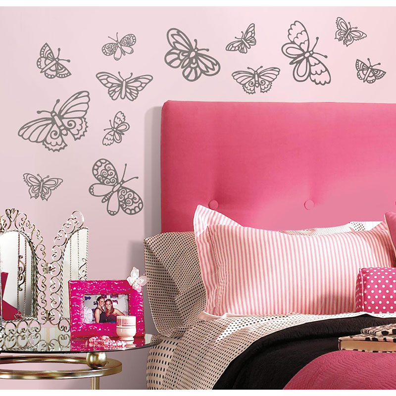 Billiga Väggdekor Glitter Butterflies RoomMates online på nätet