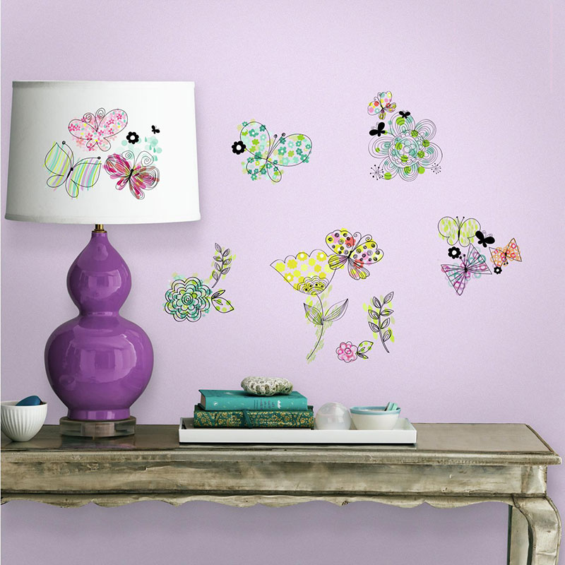Billiga Väggdekor Pastel Floral RoomMates online på nätet