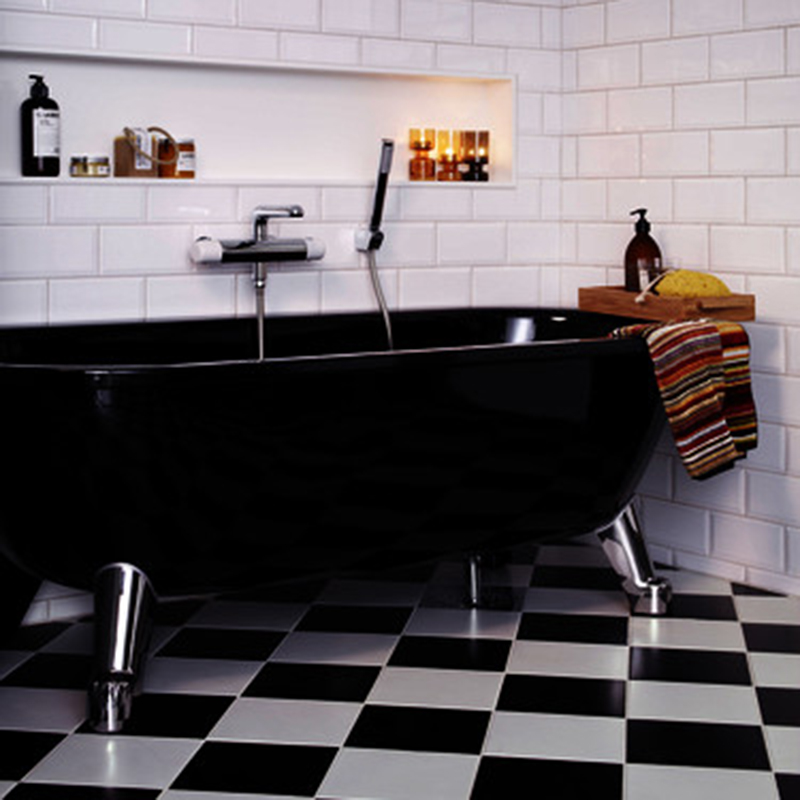 Gustavsberg Badkar  6368 Duo Svart, 1680x730mm, Exkl Fötter