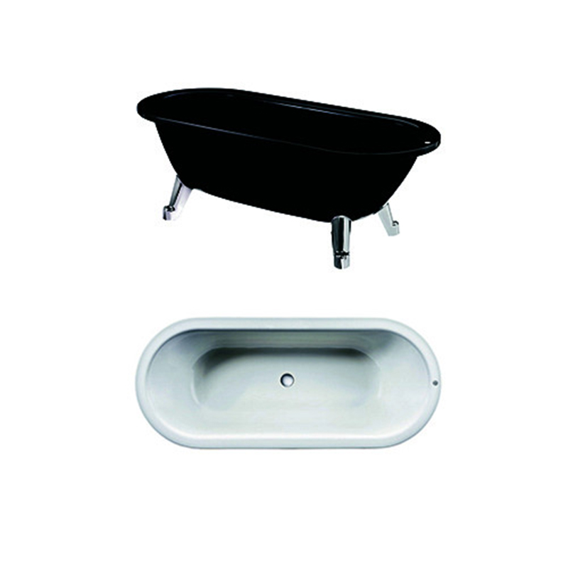 Gustavsberg Badkar  6368 Duo Svart, 1580x680mm, Exkl Fötter
