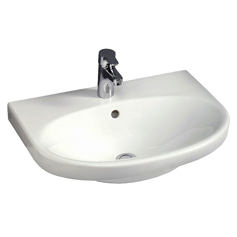 Gustavsberg Tvättställ Nautic 5556 C+ Gustavsberg Vit, 56cm, Med Blandarhål Och Överfyllnadsskydd
